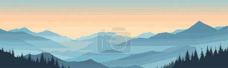 Ilustración de Cordillera con un vector cielo claro ilustración aislada 3d simple - Imagen libre de derechos