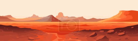 Ilustración de Paisaje volcánico con vector de lava simple ilustración aislada 3d - Imagen libre de derechos