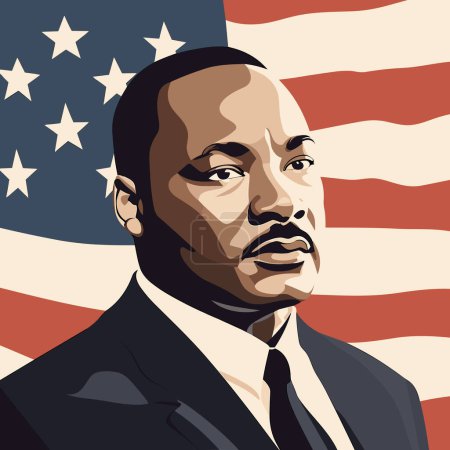 Ilustración de Martin Luther King jr cartel vector plano aislado ilustración - Imagen libre de derechos
