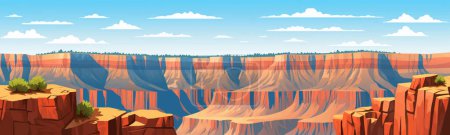 Illustration for Grand Canyon vector simple 3d smooth cut and paste isolated illustration - Royalty Free Image
