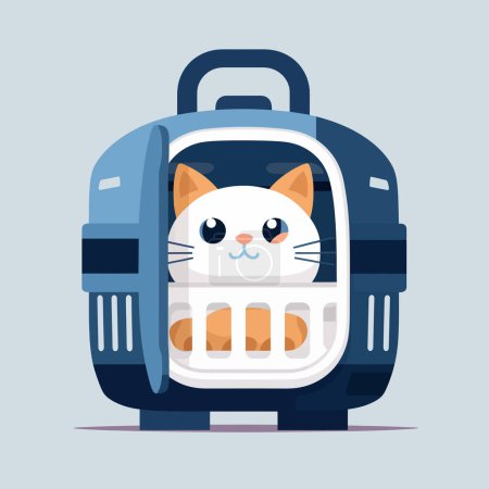 Illustration for Cat in carrier vector flat minimalistic isolated illustration - Royalty Free Image