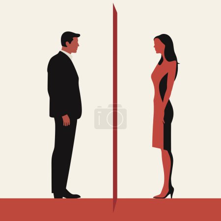 Illustration for Divorce vector flat minimalistic isolated illustration - Royalty Free Image