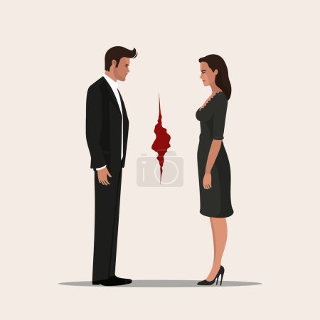 Divorce vecteur plat minimaliste isolé illustration