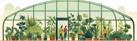 Illustration for Greenhouse cultivation vector simple 3d smooth cut isolated illustration - Royalty Free Image