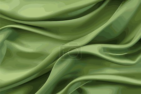 Illustration for Silk satin Gradient Olive color wallpaper abstract isolated illustration - Royalty Free Image