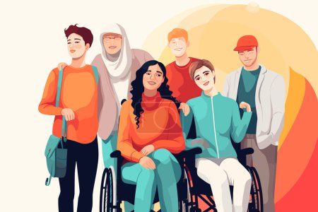 Illustration for Inclusive group of people isolated illustration - Royalty Free Image