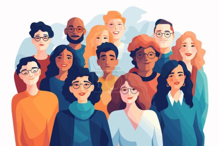 Illustration for Inclusive group of people isolated illustration - Royalty Free Image