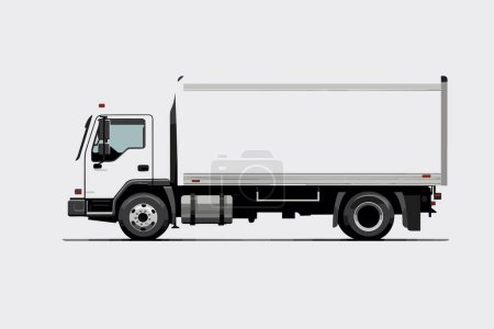 Illustration for Cargo truck vector flat minimalistic isolated illustration - Royalty Free Image