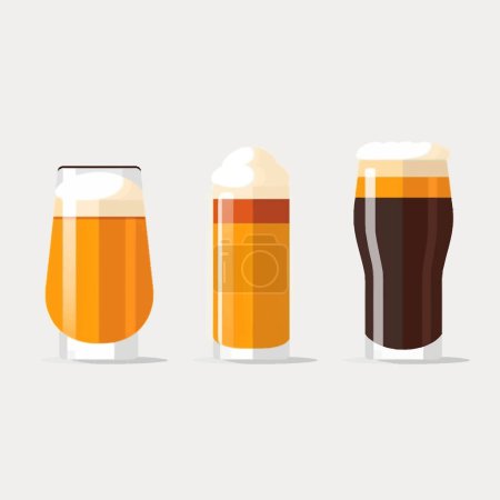Téléchargez les illustrations : Bière vecteur plat minimaliste actif isolé illustration - en licence libre de droit