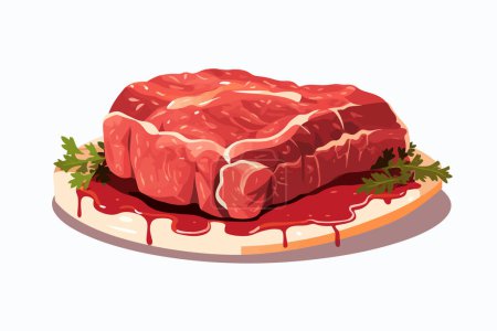 Illustration for Raw beef steak vector flat minimalistic isolated illustration - Royalty Free Image