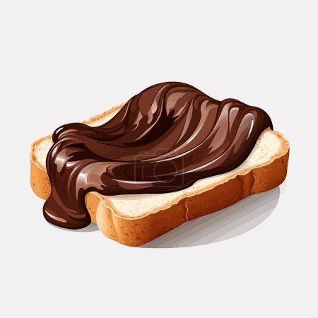 Ilustración de Rebanada de pan con chocolate propagación vector ilustración aislada - Imagen libre de derechos