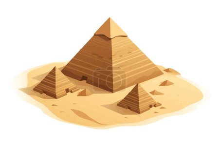 Téléchargez les illustrations : Pyramides de Gizeh vecteur isométrique plat illustration isolée - en licence libre de droit
