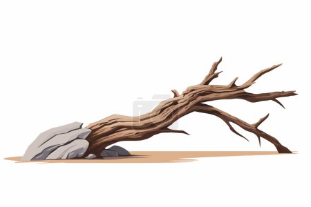 Illustration for Driftwood vector flat minimalistic isolated illustration - Royalty Free Image