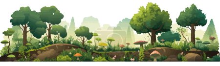 Illustration for Fantasy forest vector flat minimalistic isolated illustration - Royalty Free Image