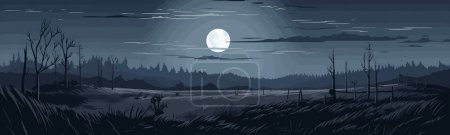 Illustration for Full moon field vector flat minimalistic isolated illustration - Royalty Free Image