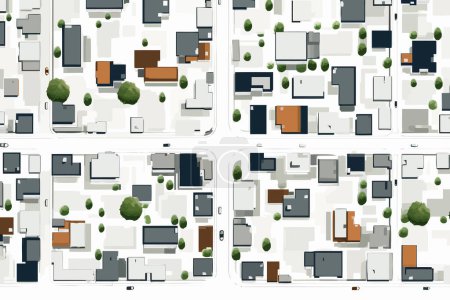 Illustration for Top view aerial shot of city vector flat isolated illustration - Royalty Free Image