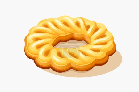 Illustration for Butter ring biscuit vector flat minimalistic isolated illustration - Royalty Free Image