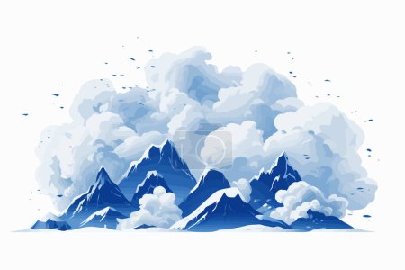 Téléchargez les illustrations : Vecteur avalanche plat minimaliste illustration isolée - en licence libre de droit