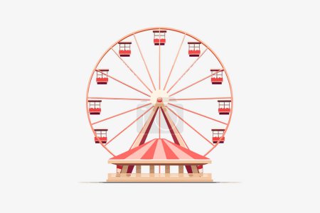 Illustration for Ferris wheel vector flat minimalistic isolated illustration - Royalty Free Image