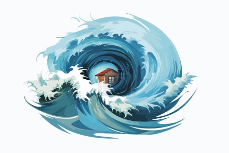 Téléchargez les illustrations : Vecteur ouragan plat minimaliste illustration isolée - en licence libre de droit