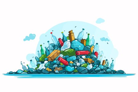 Illustration for Plastic pollution vector flat minimalistic isolated illustration - Royalty Free Image