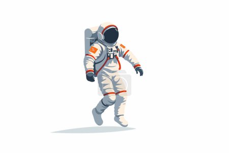 Téléchargez les illustrations : Astronaute vecteur plat minimaliste isolé illustration - en licence libre de droit