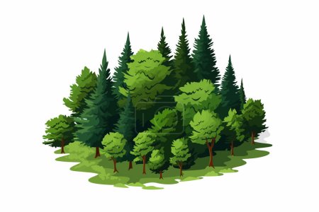 top view aerial shot of forest vector flat isolated illustration