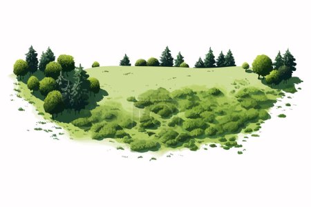 Illustration for Top view aerial shot of field vector flat isolated illustration - Royalty Free Image