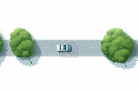Illustration for Top view aerial shot of road vector flat isolated illustration - Royalty Free Image