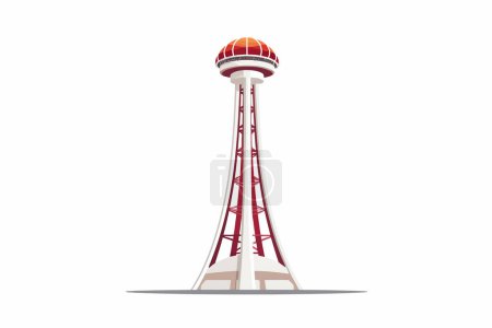 Illustration for Drop Tower amusement ride vector flat isolated illustration - Royalty Free Image