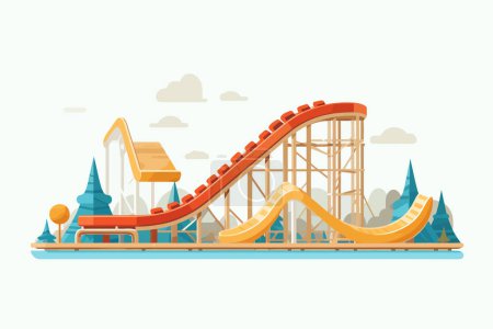Illustration for Log Flume amusement ride vector flat isolated illustration - Royalty Free Image