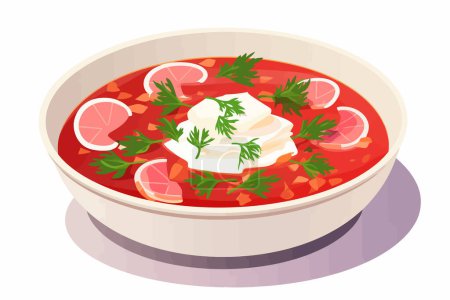 Illustration for Lithuanian cold borsch vector flat minimalistic isolated illustration - Royalty Free Image