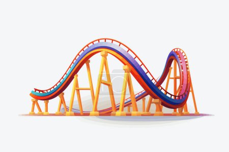 Illustration for Roller coaster vector flat minimalistic isolated illustration - Royalty Free Image
