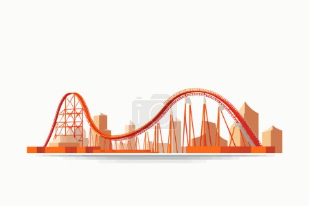 Illustration for Roller coaster vector flat minimalistic isolated illustration - Royalty Free Image
