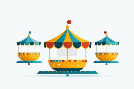 Illustration for Teacups amusement ride vector flat minimalistic isolated illustration - Royalty Free Image