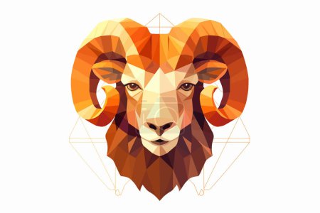 Illustration for Zodiac Signs for Aries vector flat minimalistic isolated vector style illustration - Royalty Free Image