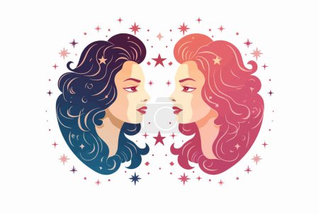Illustration for Zodiac Signs for Gemini vector flat isolated vector style illustration - Royalty Free Image