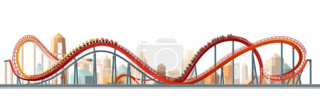Illustration for Roller coaster vector flat minimalistic isolated vector style illustration - Royalty Free Image