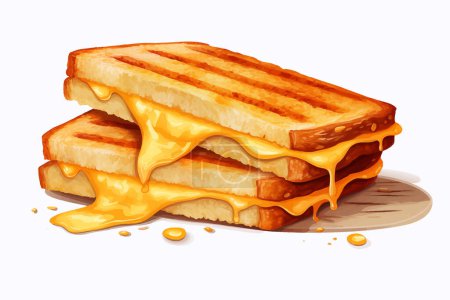 Illustration for Cheese toasted sandwich vector flat isolated vector style illustration - Royalty Free Image
