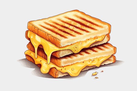Illustration for Cheese toasted sandwich vector flat isolated vector style illustration - Royalty Free Image