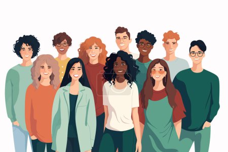 Illustration for Inclusive group of people vector flat isolated vector style illustration - Royalty Free Image