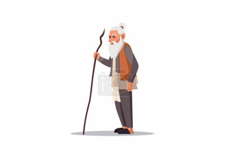 Illustration for Indian bharat old man vector flat minimalistic isolated vector style illustration - Royalty Free Image