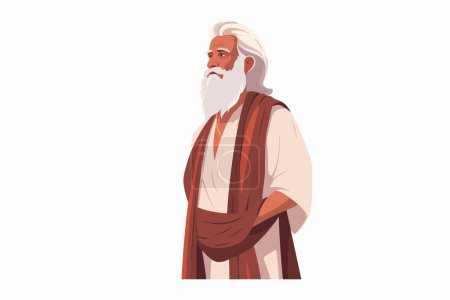 Illustration for Indian bharat old man vector flat minimalistic isolated vector style illustration - Royalty Free Image