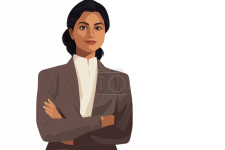Illustration pour Bharat indien femme en costume d'affaires vecteur isolé vecteur illustration de style - image libre de droit