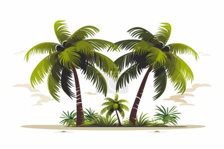 Téléchargez les illustrations : Palmiers vecteur plat minimaliste isolé vecteur style illustration - en licence libre de droit