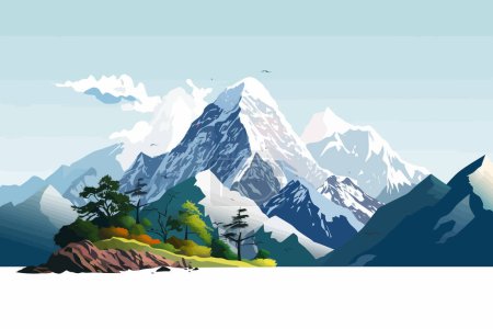 Ilustración de Himalaya vector plano minimalista aislado vector estilo ilustración - Imagen libre de derechos