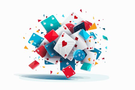 Illustration for Pile of Playing Cards vector flat minimalistic isolated vector style illustration - Royalty Free Image