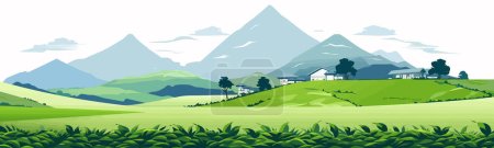 Illustration for Tea Plantation vector flat minimalistic isolated vector style illustration - Royalty Free Image