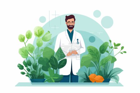 Illustration for Naturopathy Plant-based Medicine vector flat isolated vector style illustration - Royalty Free Image