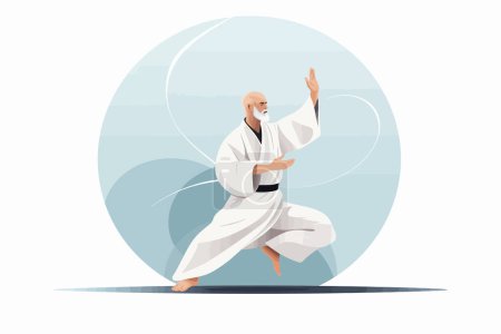 Qi Gong Energy Practices vector flat isolated vector style illustration
